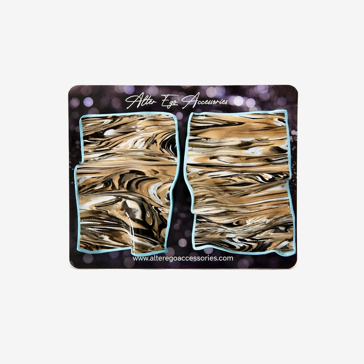 Marble Currant Statement Earrings | Elemental Curve Collection | Marbled Polymer Clay | Stainless Steel Posts