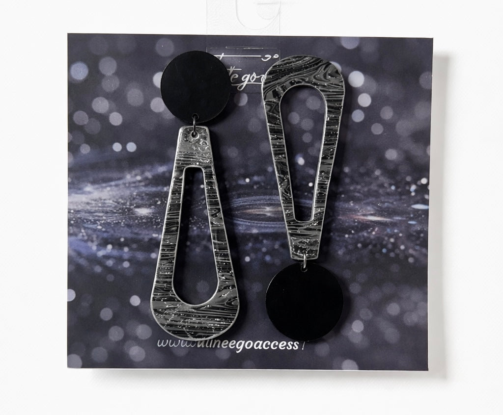 Expressive Exclamation Polymer Clay & Acrylic Earrings – Lightweight Statement Earrings, Modern Geometric Post Earrings