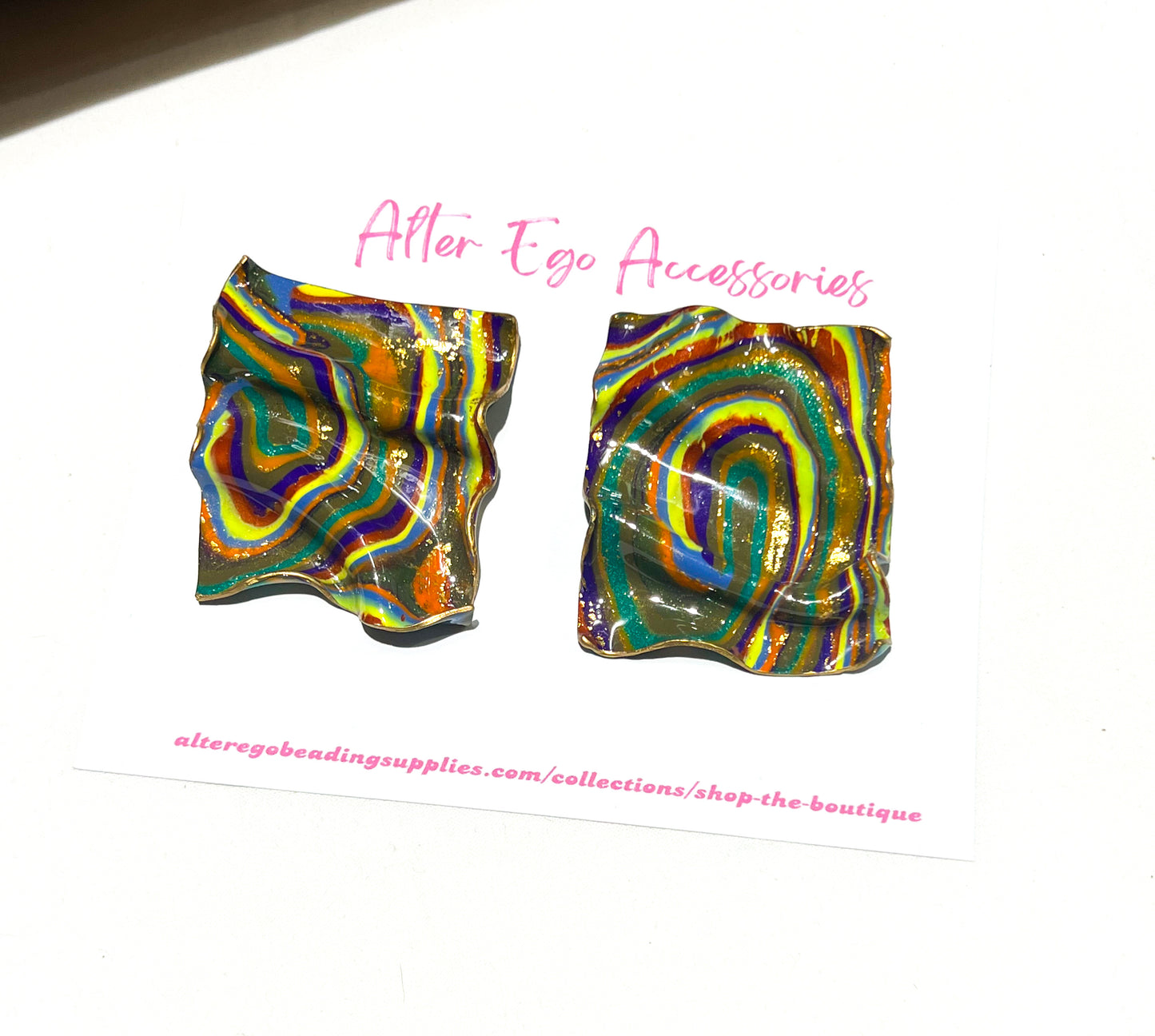 Colorful Marble Polymer Clay Studded Earrings | Choose Your Style | Studded Earrings | Accessories