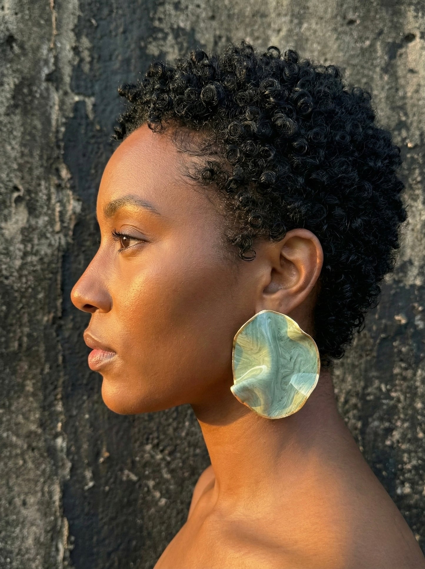 The Nina Lux Studs- Statement Earrings | Lightweight Wavy Stud Earrings | Bold Modern Art Jewelry