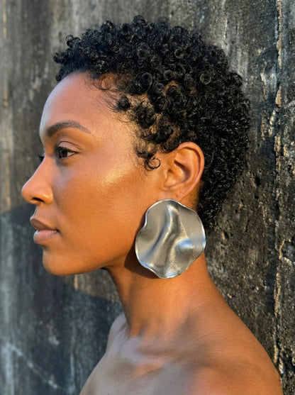 The Nina Luxe Studs- Statement Earrings | Lightweight Wavy Stud Earrings | Bold Modern Art Jewelry | Statement Earrings Without The Weight