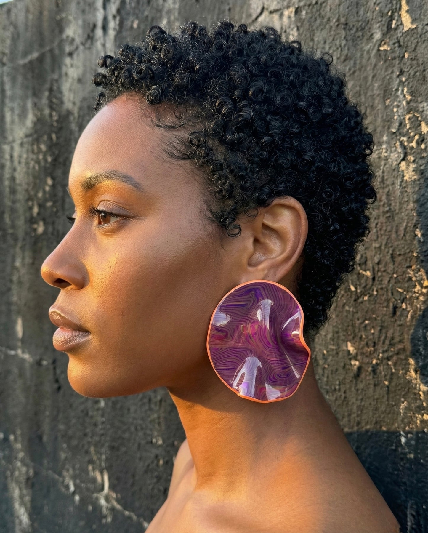 The Nina Lux Studs- Statement Earrings | Lightweight Wavy Stud Earrings | Bold Modern Art Jewelry