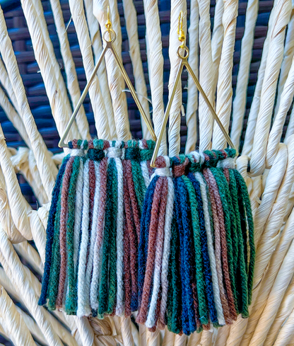 Triangle Yarn Earrings | Lightweight Yarn Earrings | Dangle Earrings