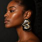 Midnight Allure Statement Earrings | Elemental Curve Collection | Polymer Clay | Stainless Steel Posts