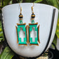 Fihankra Green Turquoise and Gold Earrings