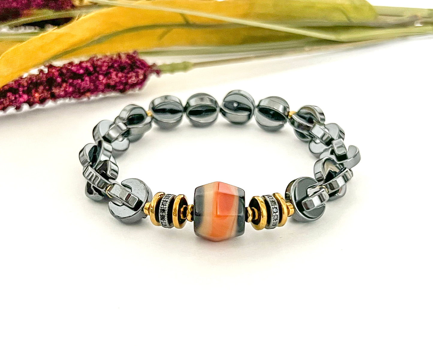 Jackson | Hematite Gemstone Bracelet | Chakra Bracelet