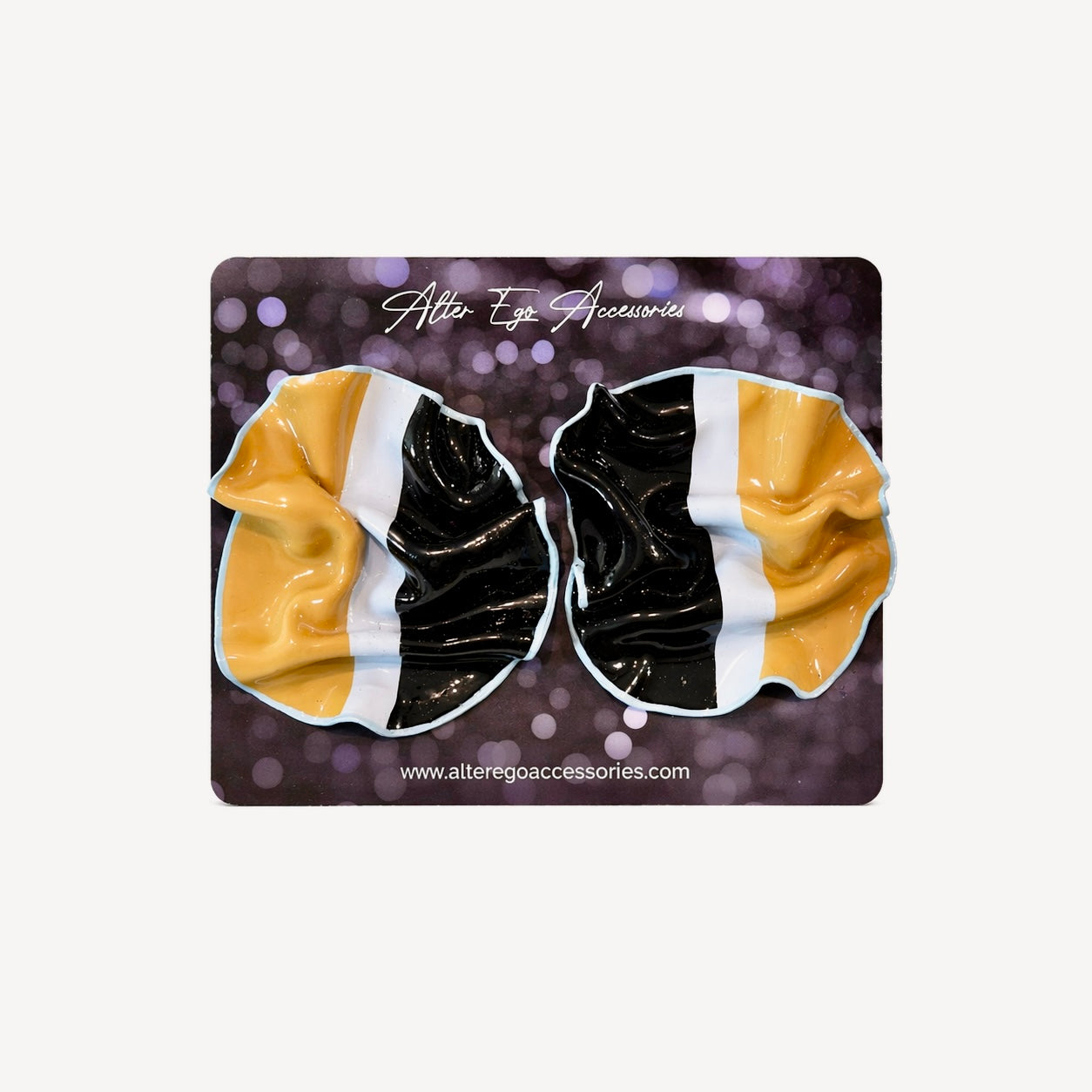 Tan Muse Statement Earrings | Elemental Curve Collection | Polymer Clay | Stainless Steel Posts