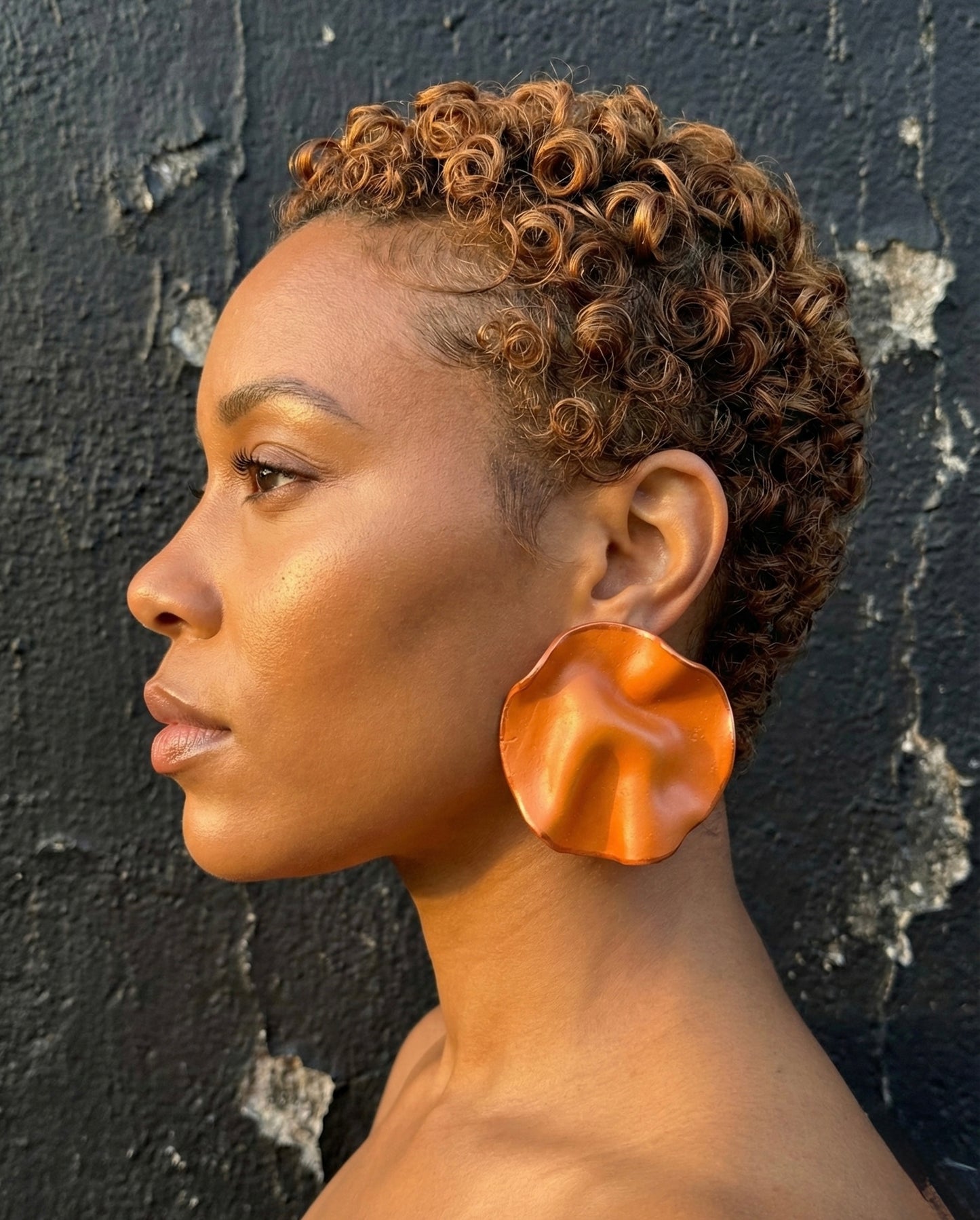 The Nina Lux Studs- Statement Earrings | Lightweight Wavy Stud Earrings | Bold Modern Art Jewelry