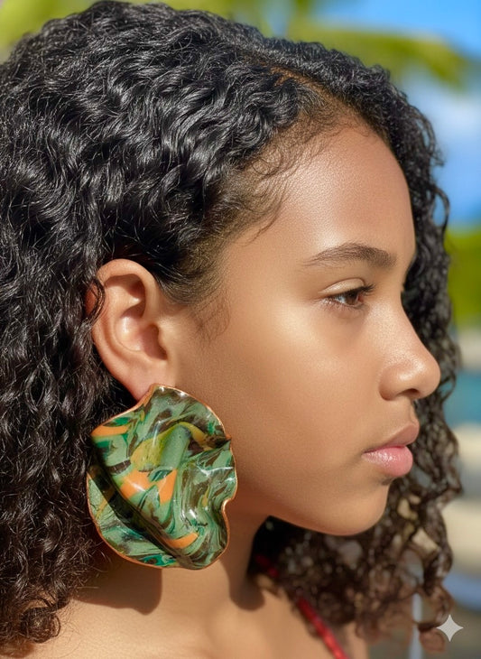 The Nina Studs- Statement Earrings | Lightweight Wavy Stud Earrings | Bold Modern Art Jewelry