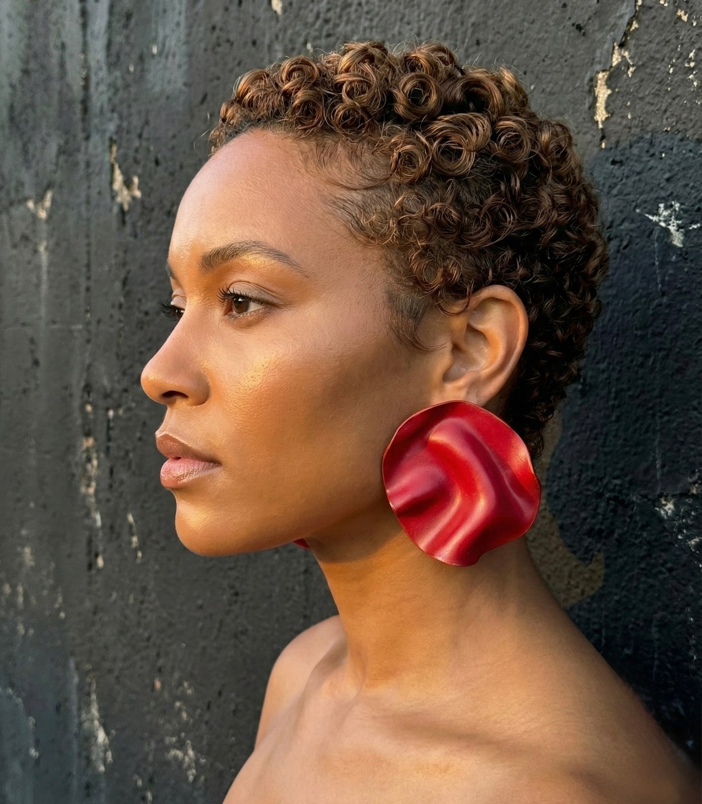 The Nina Lux Studs- Statement Earrings | Lightweight Wavy Stud Earrings | Bold Modern Art Jewelry