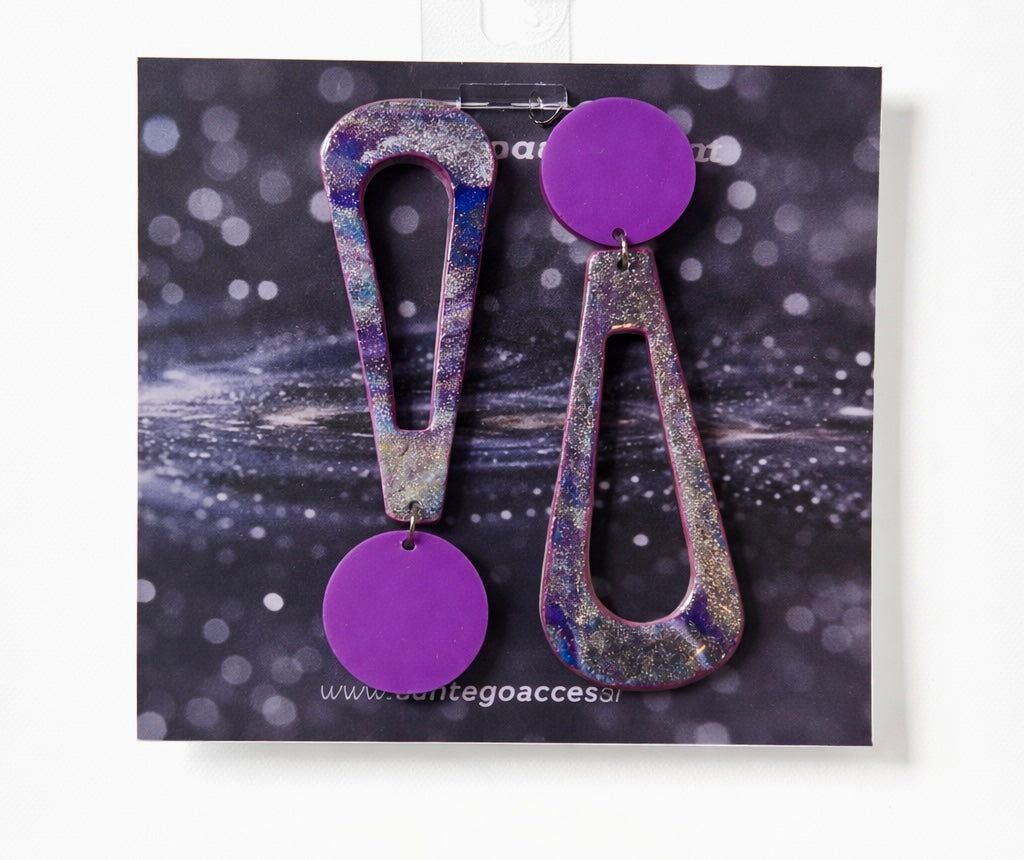 Expressive Exclamation Polymer Clay & Acrylic Earrings – Lightweight Statement Earrings, Modern Geometric Post Earrings