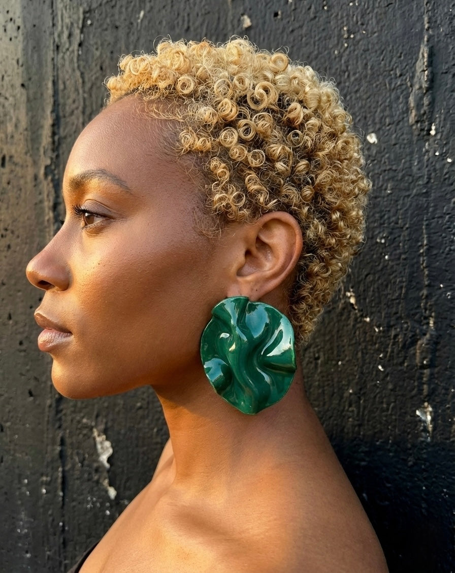 The Nina Lux Studs- Statement Earrings | Lightweight Wavy Stud Earrings | Bold Modern Art Jewelry