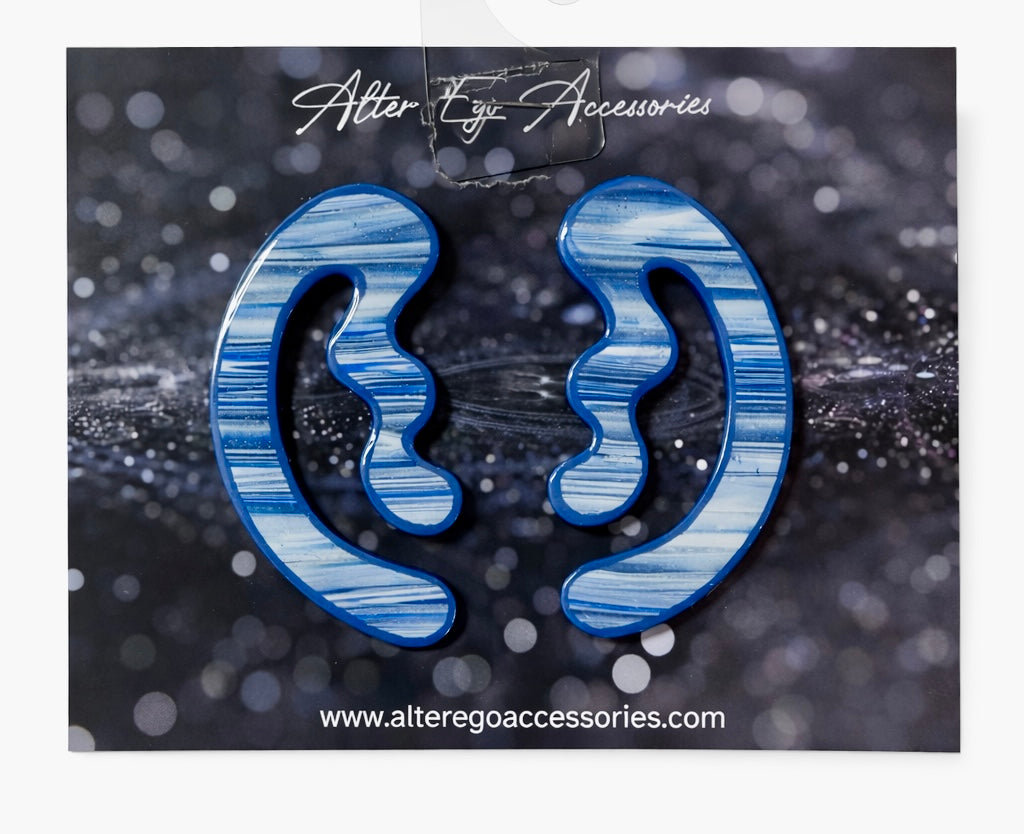 Bloom Curved Polymer Clay Earrings – 2.5” Lightweight Statement Earrings, Abstract Handmade Curved Earrings