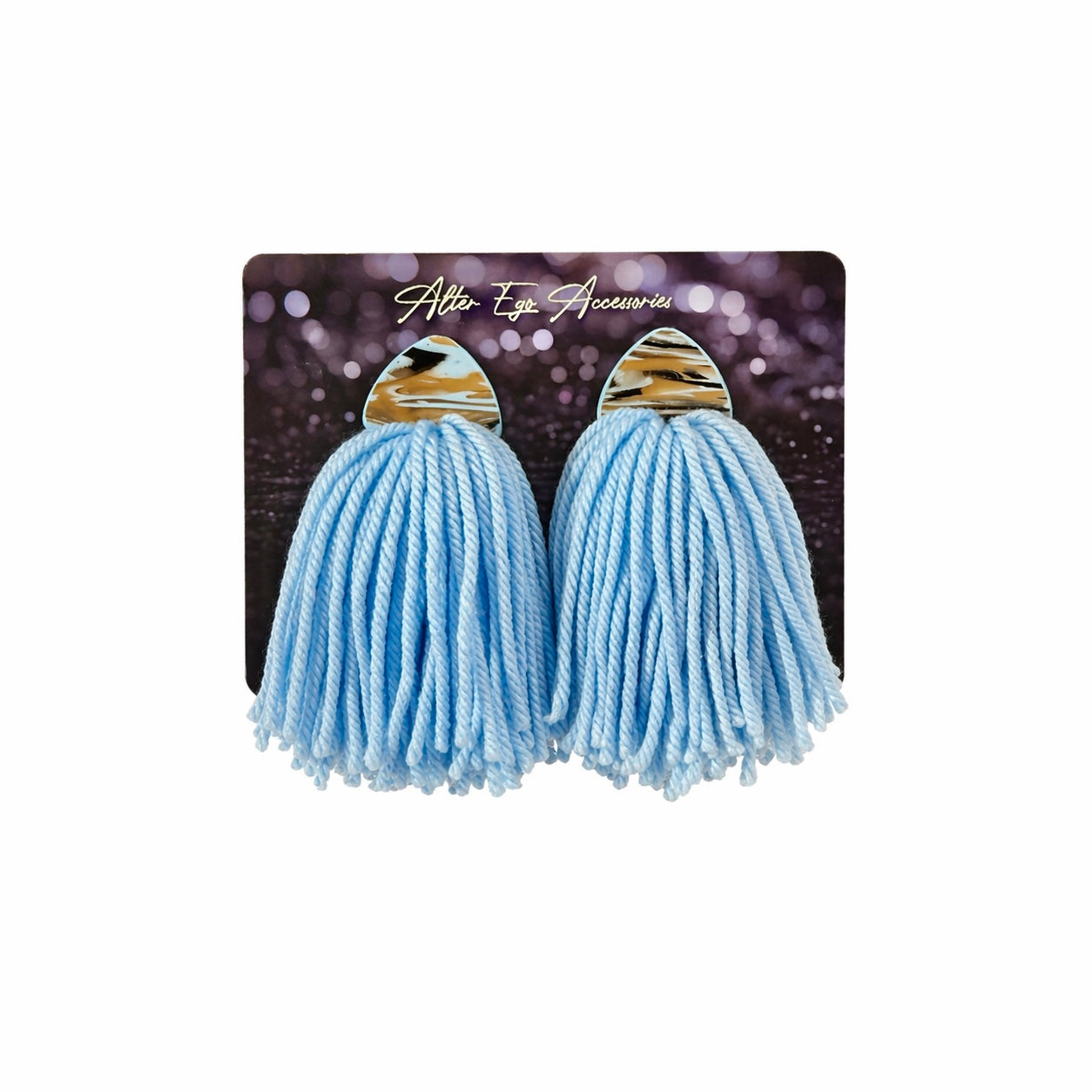 Blue Mirage Zuri Mini Tassel Earrings – 2” Lightweight Statement Earrings | Elemental Curve Collection