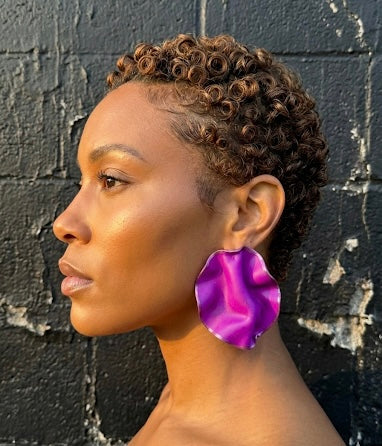 The Nina Lux Studs- Statement Earrings | Lightweight Wavy Stud Earrings | Bold Modern Art Jewelry