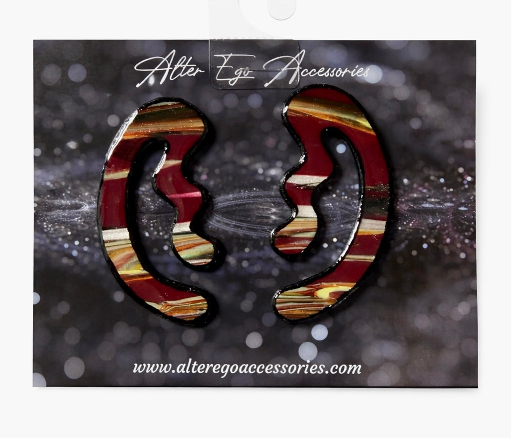 Bloom Curved Polymer Clay Earrings – 2.5” Lightweight Statement Earrings, Abstract Handmade Curved Earrings
