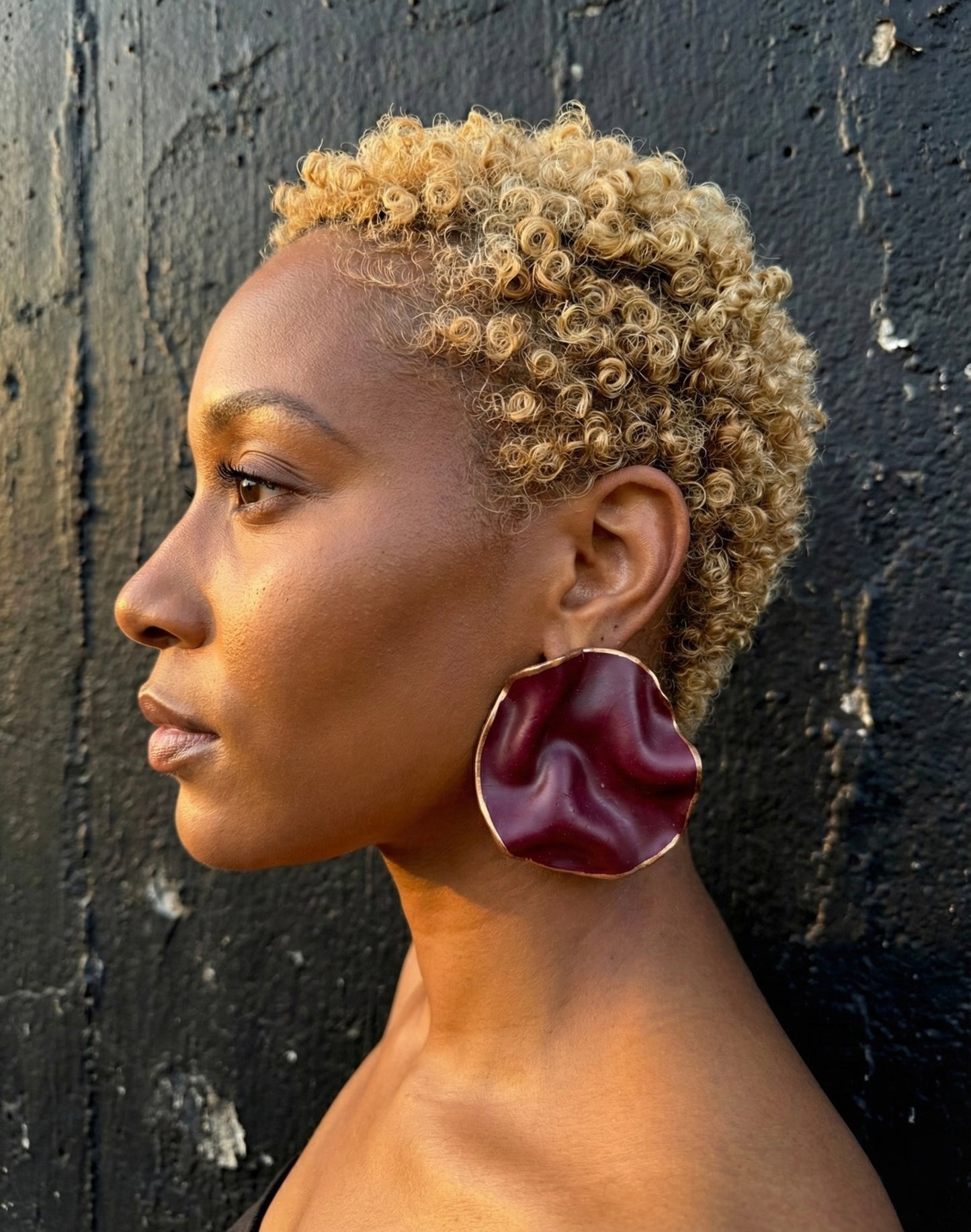 The Nina Lux Studs- Statement Earrings | Lightweight Wavy Stud Earrings | Bold Modern Art Jewelry