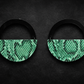 Jungle Luxe Green Snakeskin Statement Earrings – Faux Leather Wood & Acrylic | Circle Drop & Diamond Square Lightweight Earrings