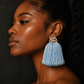 Blue Mirage Zuri Mini Tassel Earrings – 2” Lightweight Statement Earrings | Elemental Curve Collection