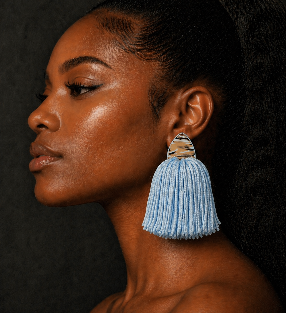 Blue Mirage Zuri Mini Tassel Earrings – 2” Lightweight Statement Earrings | Elemental Curve Collection
