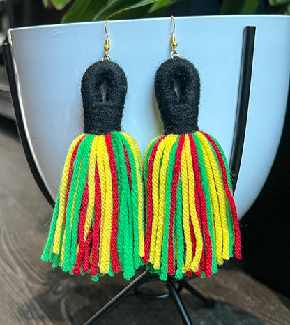 Marlie Tassels Earrings | Heritage Colors  | Yarn Earrings