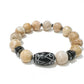 Men Gemstone Bracelets w/ Carved Jade
