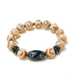 Men Gemstone Bracelets w/ Carved Jade