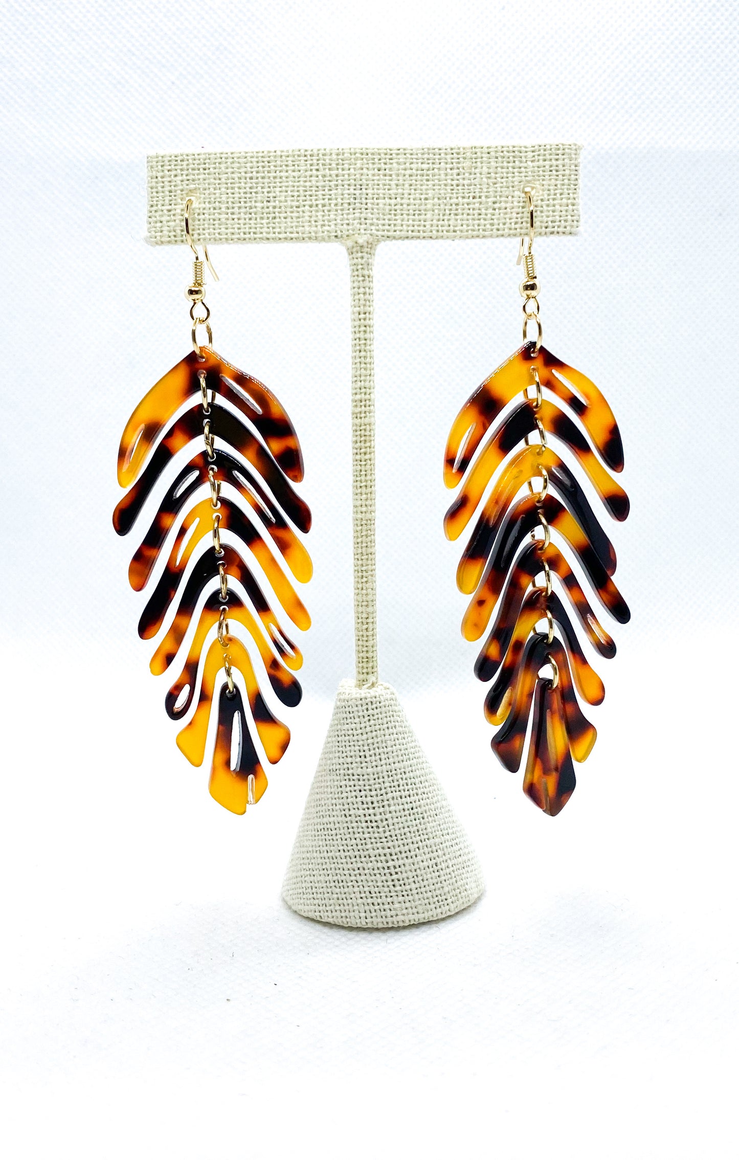 Marble Acrylic Leaf Earrings