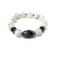 Men Gemstone Bracelets w/ Carved Jade