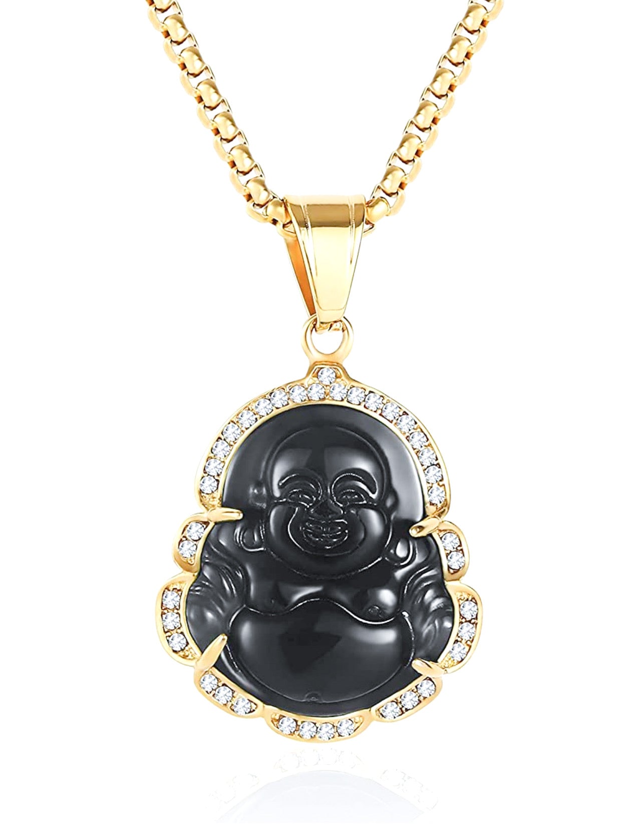 Crystal Gemstone Buddha Necklace | Gemstone Buddha Necklace