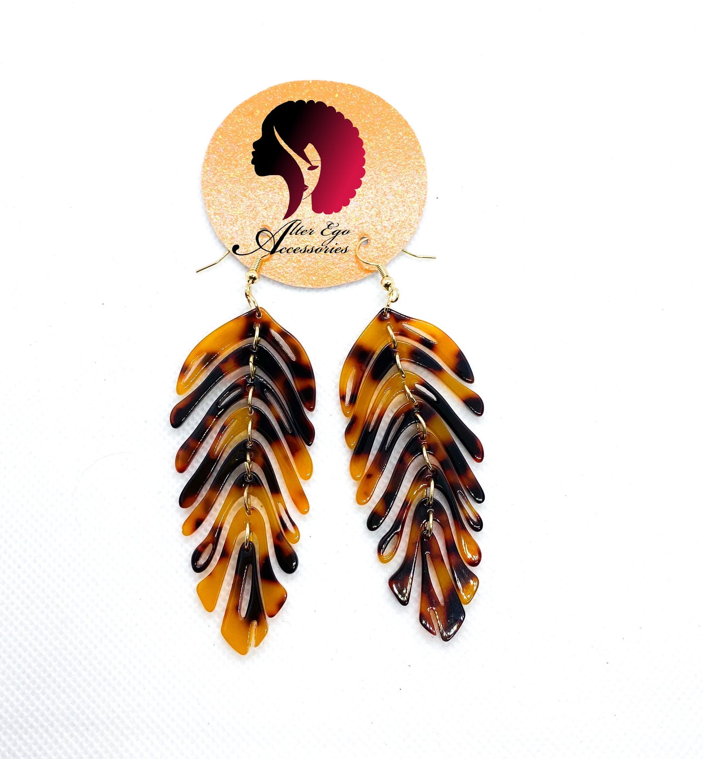 Marble Acrylic Leaf Earrings