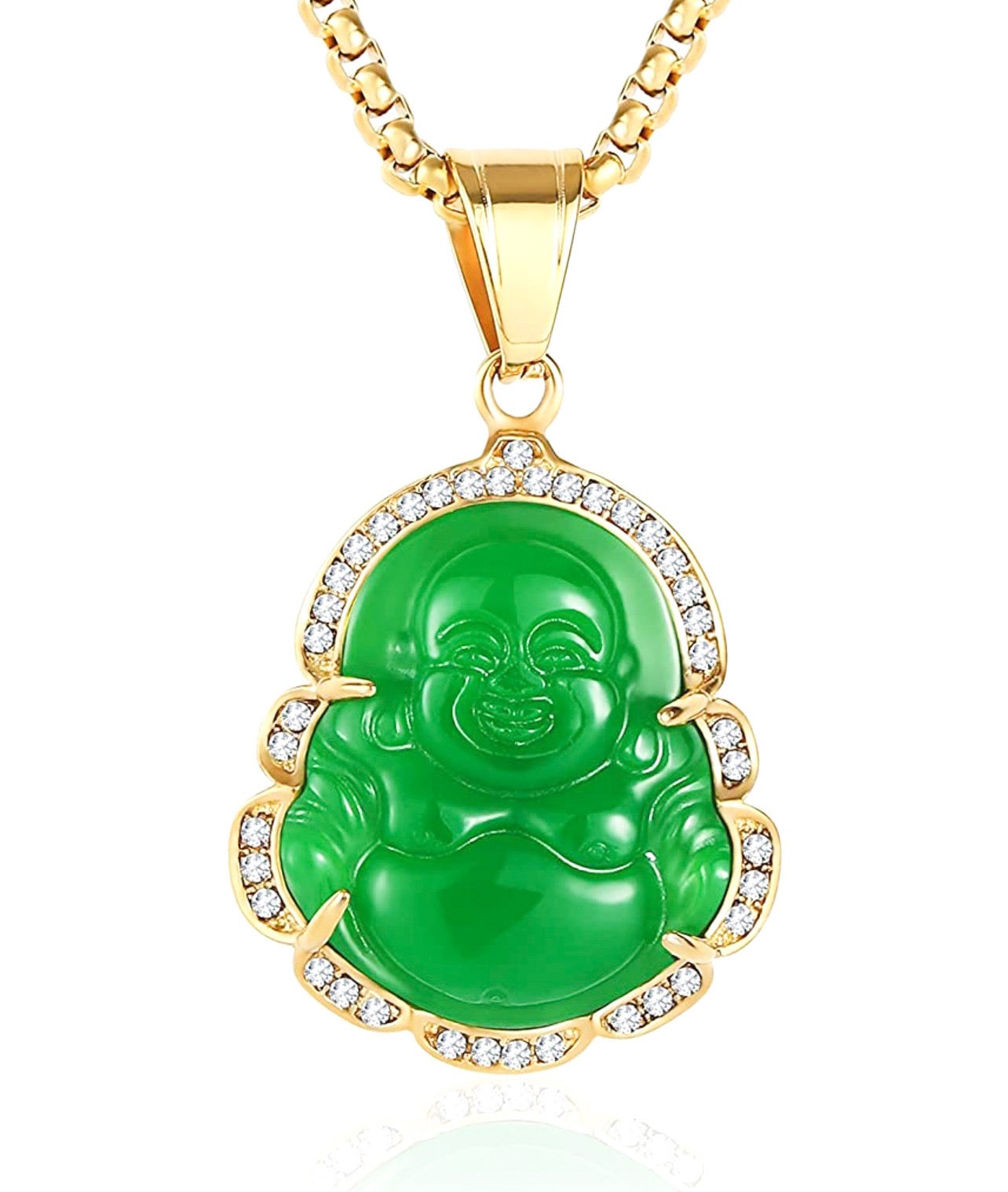 Crystal Gemstone Buddha Necklace | Gemstone Buddha Necklace