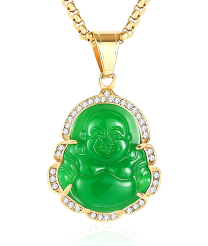 Crystal Gemstone Buddha Necklace | Gemstone Buddha Necklace